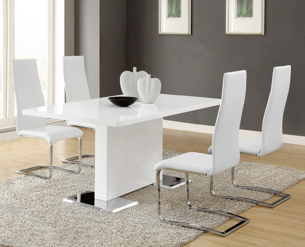 Silla de comedor tapizada Montclair blanca (juego de 4)