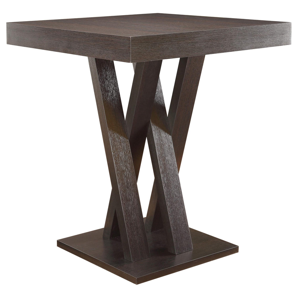 Mesa de bar estilo bistró Freda Square de 36 pulgadas con altura de pub, color capuchino