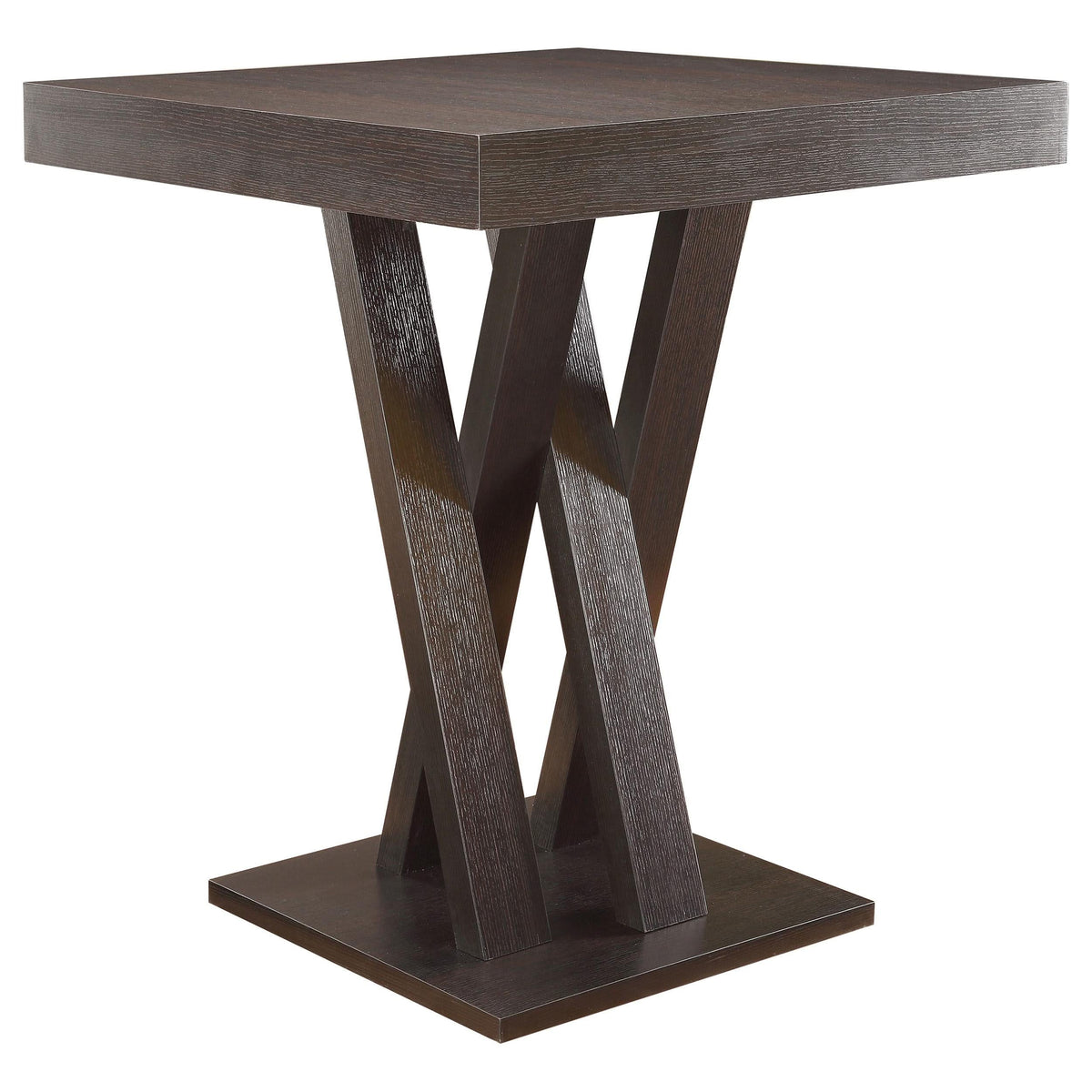 Mesa de bar estilo bistró Freda Square de 36 pulgadas con altura de pub, color capuchino