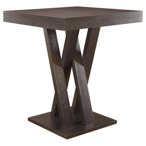 Mesa de bar estilo bistró Freda Square de 36 pulgadas con altura de pub, color capuchino