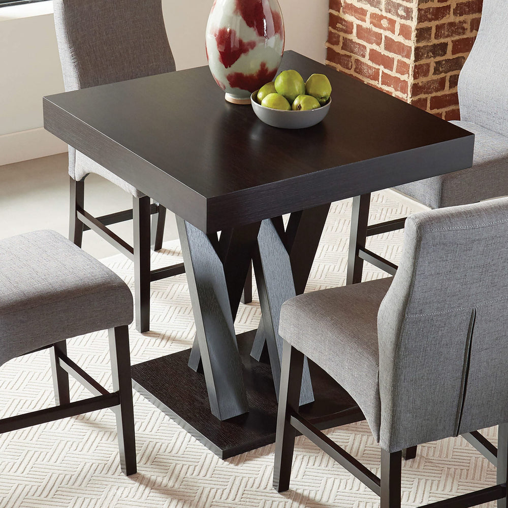 Mesa de comedor Freda Square de 36 pulgadas con altura de mostrador, color capuchino