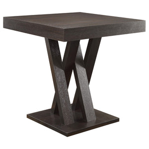 Mesa de comedor Freda Square de 36 pulgadas con altura de mostrador, color capuchino