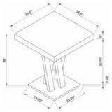 Mesa de comedor Freda Square de 36 pulgadas con altura de mostrador, color capuchino