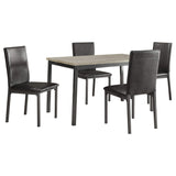 Juego de mesa de comedor rectangular Garza de 5 piezas, color negro