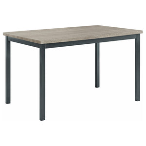 Juego de mesa de comedor rectangular Garza de 5 piezas, color negro