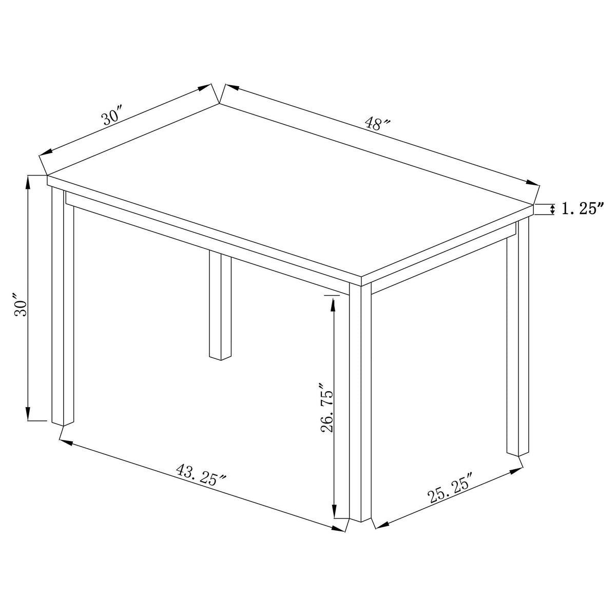 Juego de mesa de comedor rectangular Garza de 5 piezas, color negro