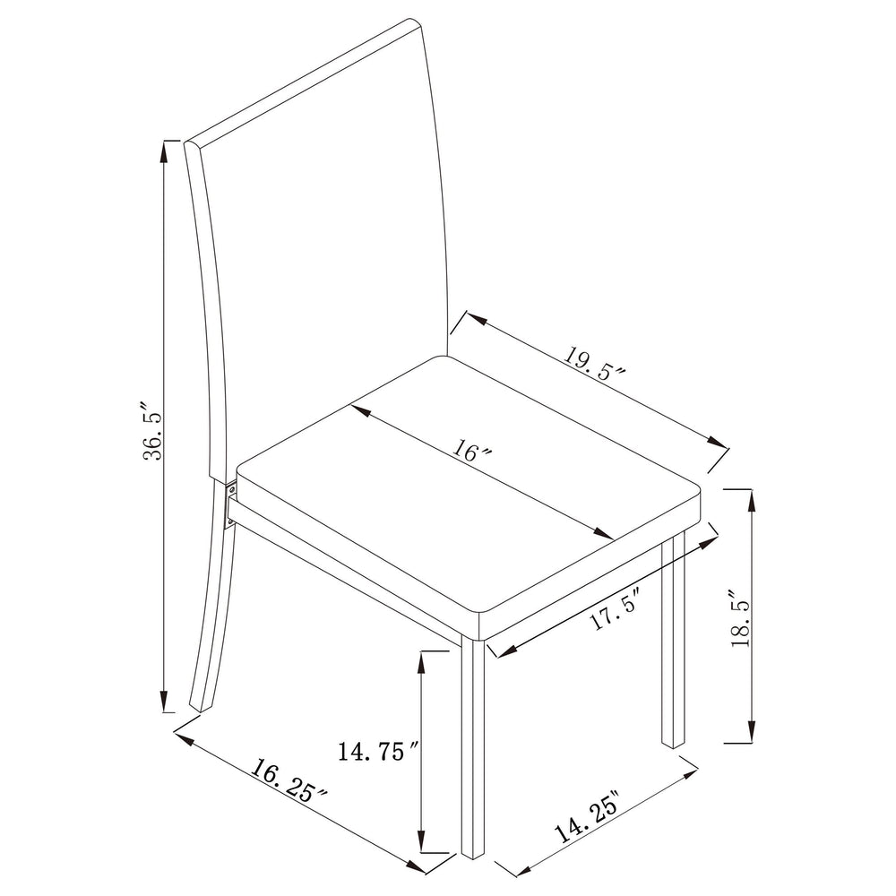 Juego de mesa de comedor rectangular Garza de 5 piezas, color negro