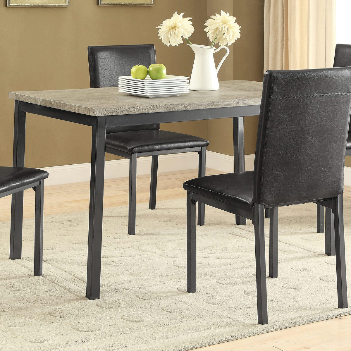 Mesa de comedor rectangular de madera de ingeniería Garza de 48 pulgadas, color gris