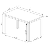 Mesa de comedor rectangular de madera de ingeniería Garza de 48 pulgadas, color gris