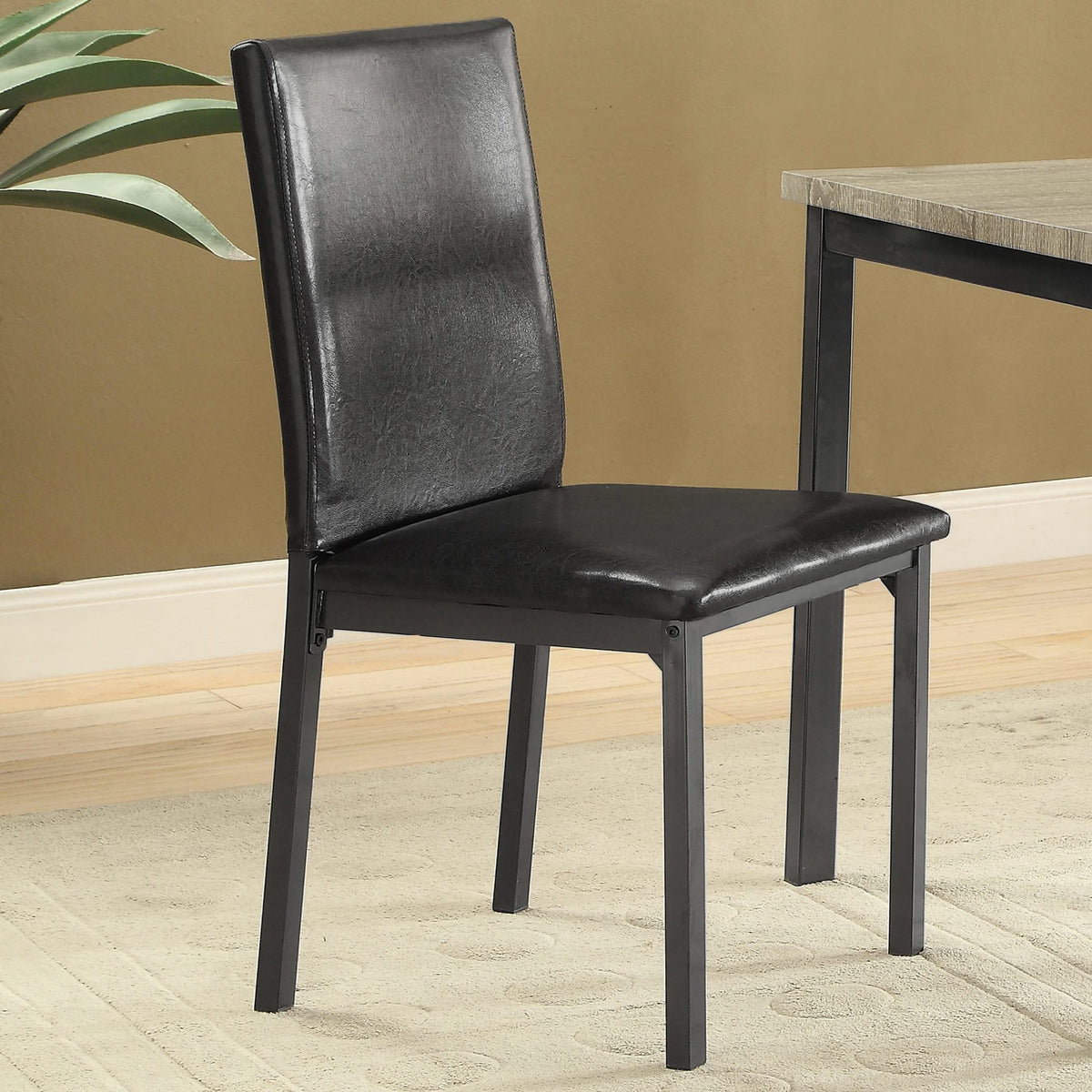 Silla de comedor tapizada Garza negra (juego de 2)