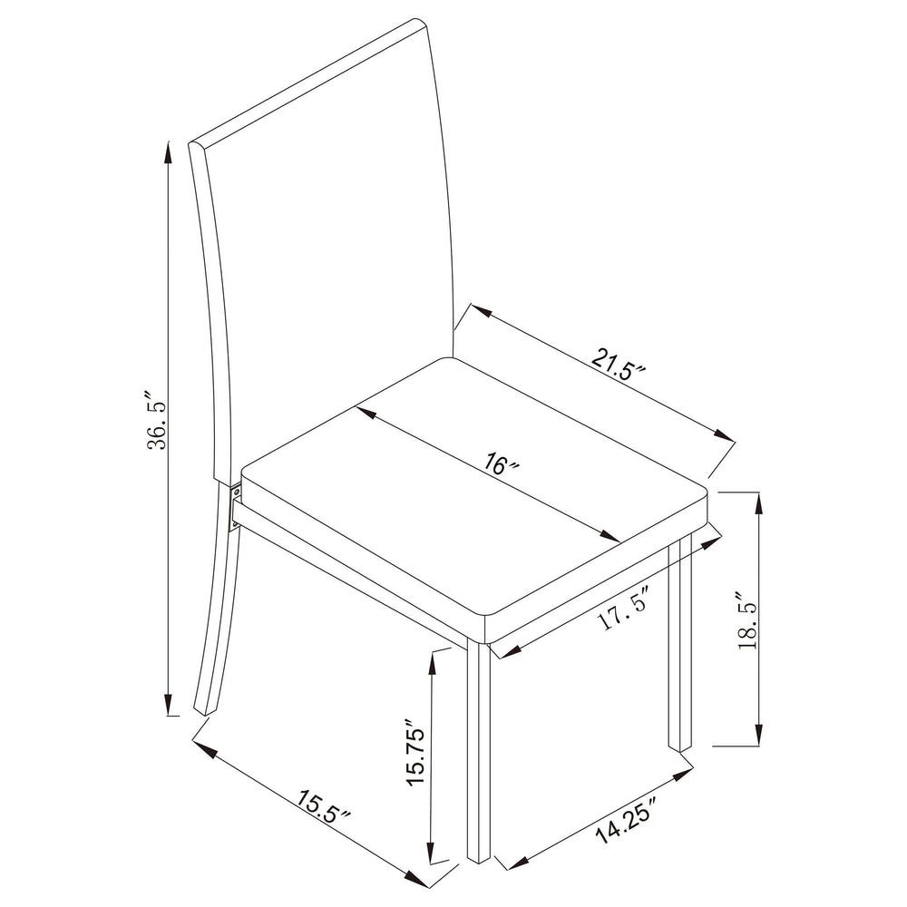 Silla de comedor tapizada Garza negra (juego de 2)