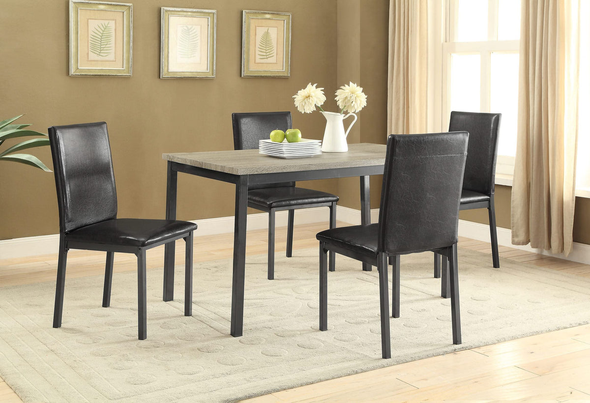 Silla de comedor tapizada Garza negra (juego de 2)