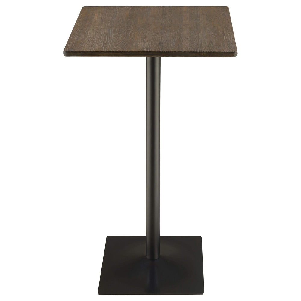Mesa de bar de bistró Cavalier Square de 24 pulgadas de altura, color olmo oscuro