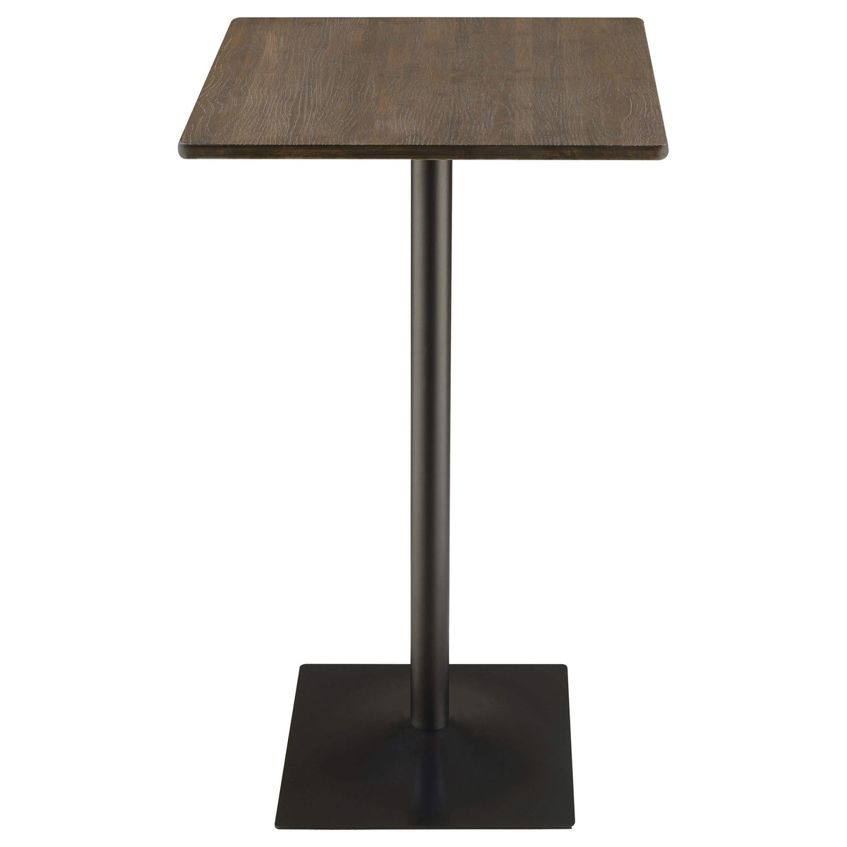 Mesa de bar de bistró Cavalier Square de 24 pulgadas de altura, color olmo oscuro