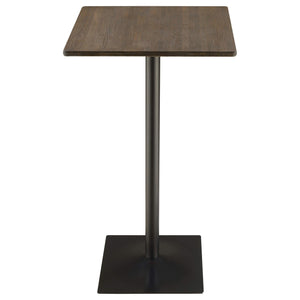 Mesa de bar de bistró Cavalier Square de 24 pulgadas de altura, color olmo oscuro