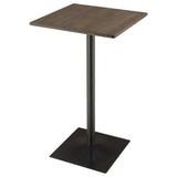Mesa de bar de bistró Cavalier Square de 24 pulgadas de altura, color olmo oscuro