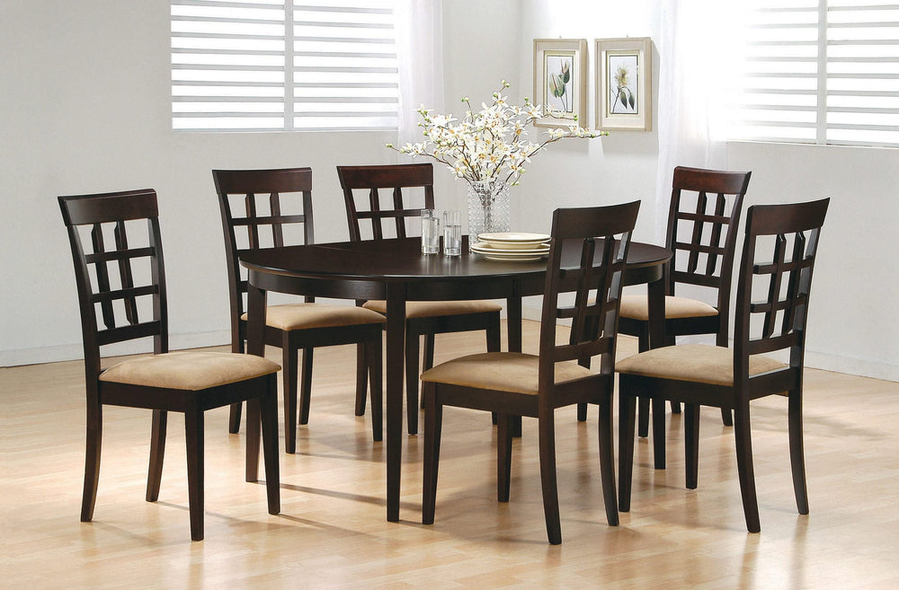 Juego de mesa de comedor Gabriel de 7 piezas con hojas extensibles, color capuchino