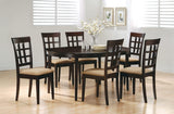 Juego de mesa de comedor Gabriel de 7 piezas con hojas extensibles, color capuchino