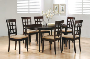 Juego de mesa de comedor Gabriel de 7 piezas con hojas extensibles, color capuchino