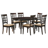 Juego de mesa de comedor Gabriel de 7 piezas con hojas extensibles, color capuchino