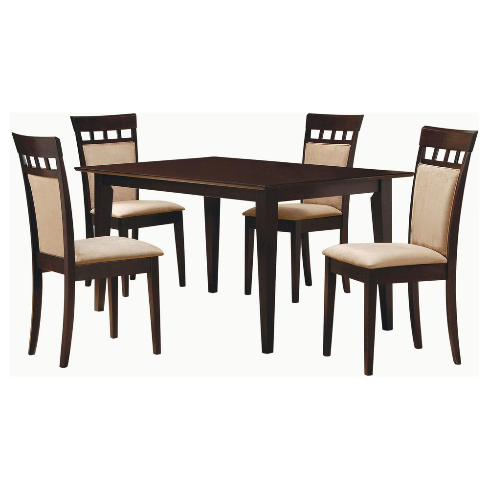 Juego de comedor rectangular Gabriel de 5 piezas de 59 pulgadas, color capuchino