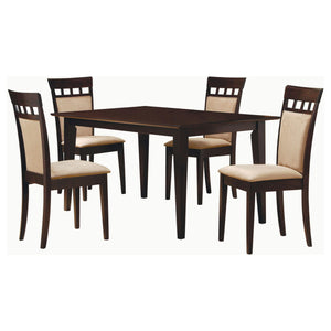 Juego de comedor rectangular Gabriel de 5 piezas de 59 pulgadas, color capuchino