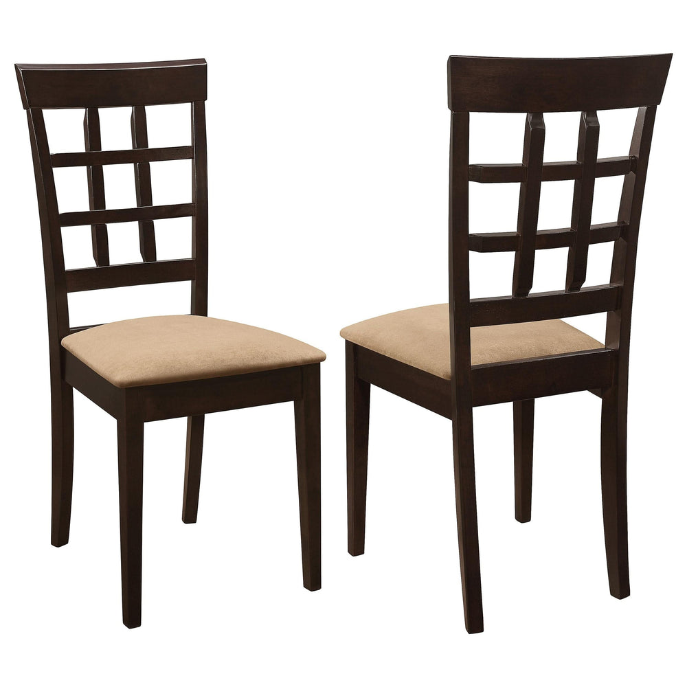 Silla de comedor Gabriel con respaldo enrejado, color capuchino (juego de 2)