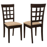 Silla de comedor Gabriel con respaldo enrejado, color capuchino (juego de 2)