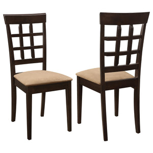 Silla de comedor Gabriel con respaldo enrejado, color capuchino (juego de 2)