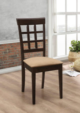 Silla de comedor Gabriel con respaldo enrejado, color capuchino (juego de 2)