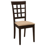 Silla de comedor Gabriel con respaldo enrejado, color capuchino (juego de 2)