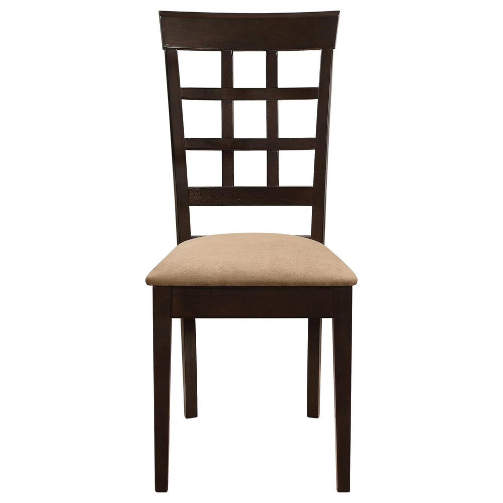 Silla de comedor Gabriel con respaldo enrejado, color capuchino (juego de 2)