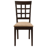 Silla de comedor Gabriel con respaldo enrejado, color capuchino (juego de 2)