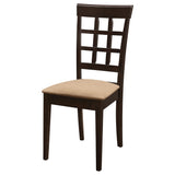 Silla de comedor Gabriel con respaldo enrejado, color capuchino (juego de 2)
