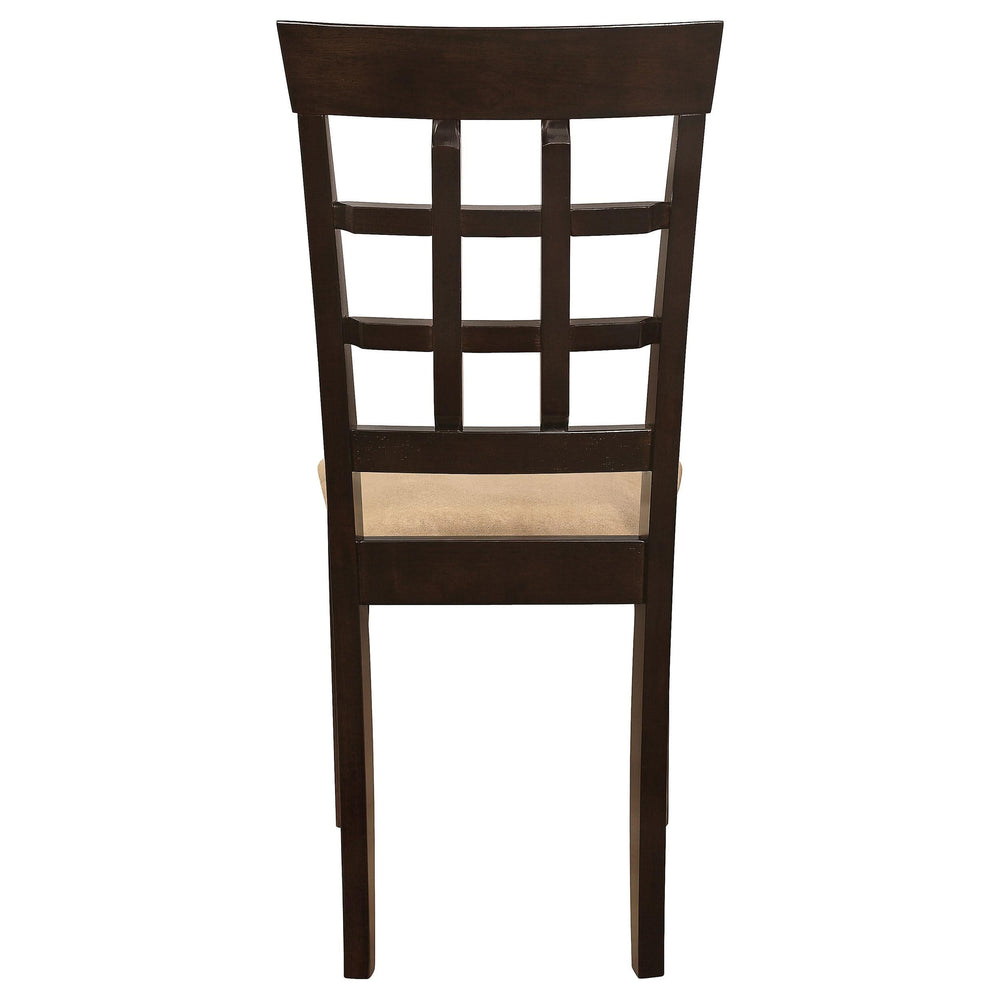 Silla de comedor Gabriel con respaldo enrejado, color capuchino (juego de 2)