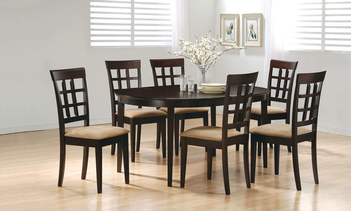 Silla de comedor Gabriel con respaldo enrejado, color capuchino (juego de 2)