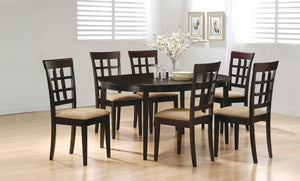 Silla de comedor Gabriel con respaldo enrejado, color capuchino (juego de 2)