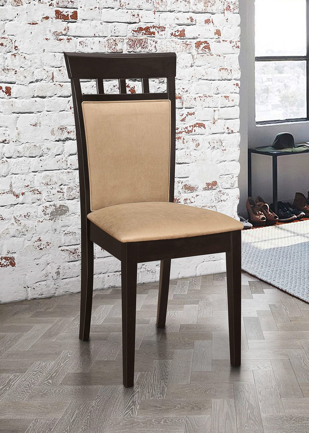 Silla de comedor Gabriel con respaldo cerrado, color capuchino (juego de 2)