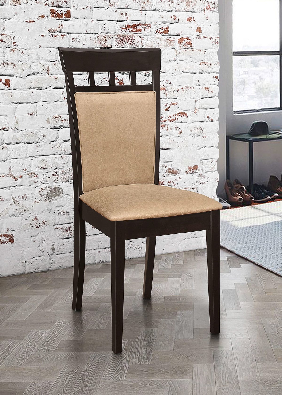 Silla de comedor Gabriel con respaldo cerrado, color capuchino (juego de 2)