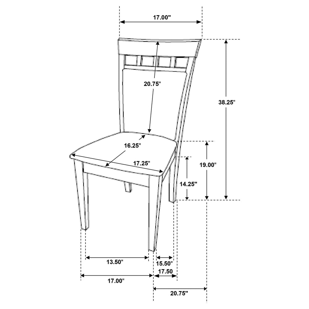 Silla de comedor Gabriel con respaldo cerrado, color capuchino (juego de 2)