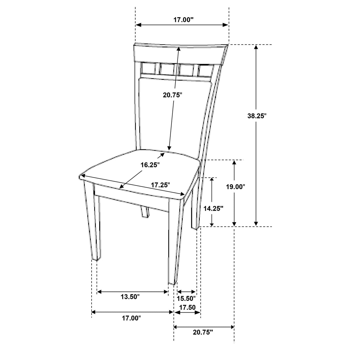 Silla de comedor Gabriel con respaldo cerrado, color capuchino (juego de 2)