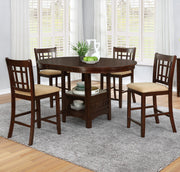 Lavon 5-piece Counter Height Dining Room Set Warm Brown and Tan
