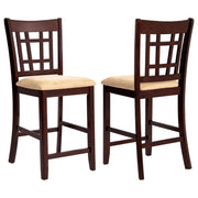Lavon Wood Counter Chair Tan and Warm Brown (Set of 2)