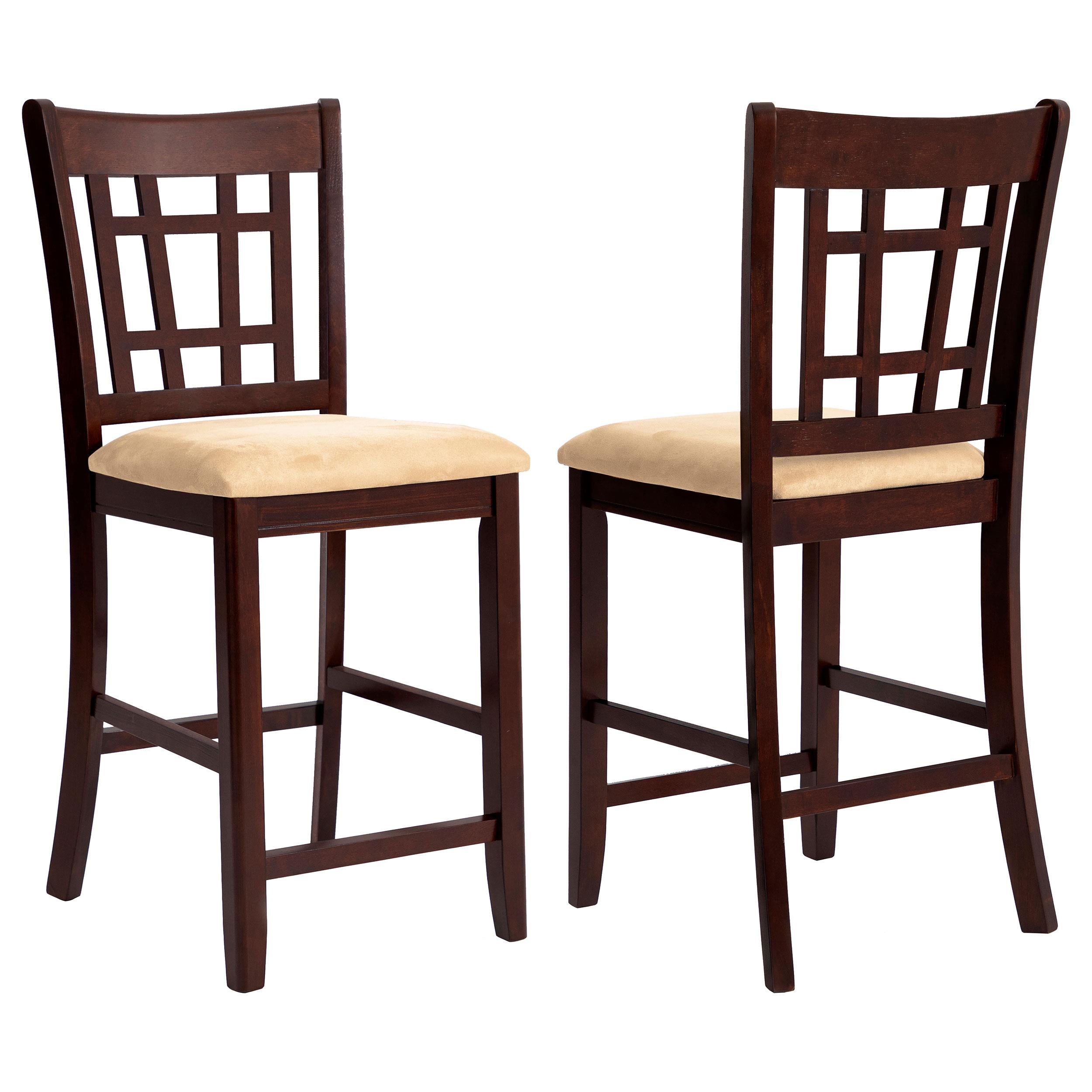 Lavon Wood Counter Chair Tan and Warm Brown (Set of 2)