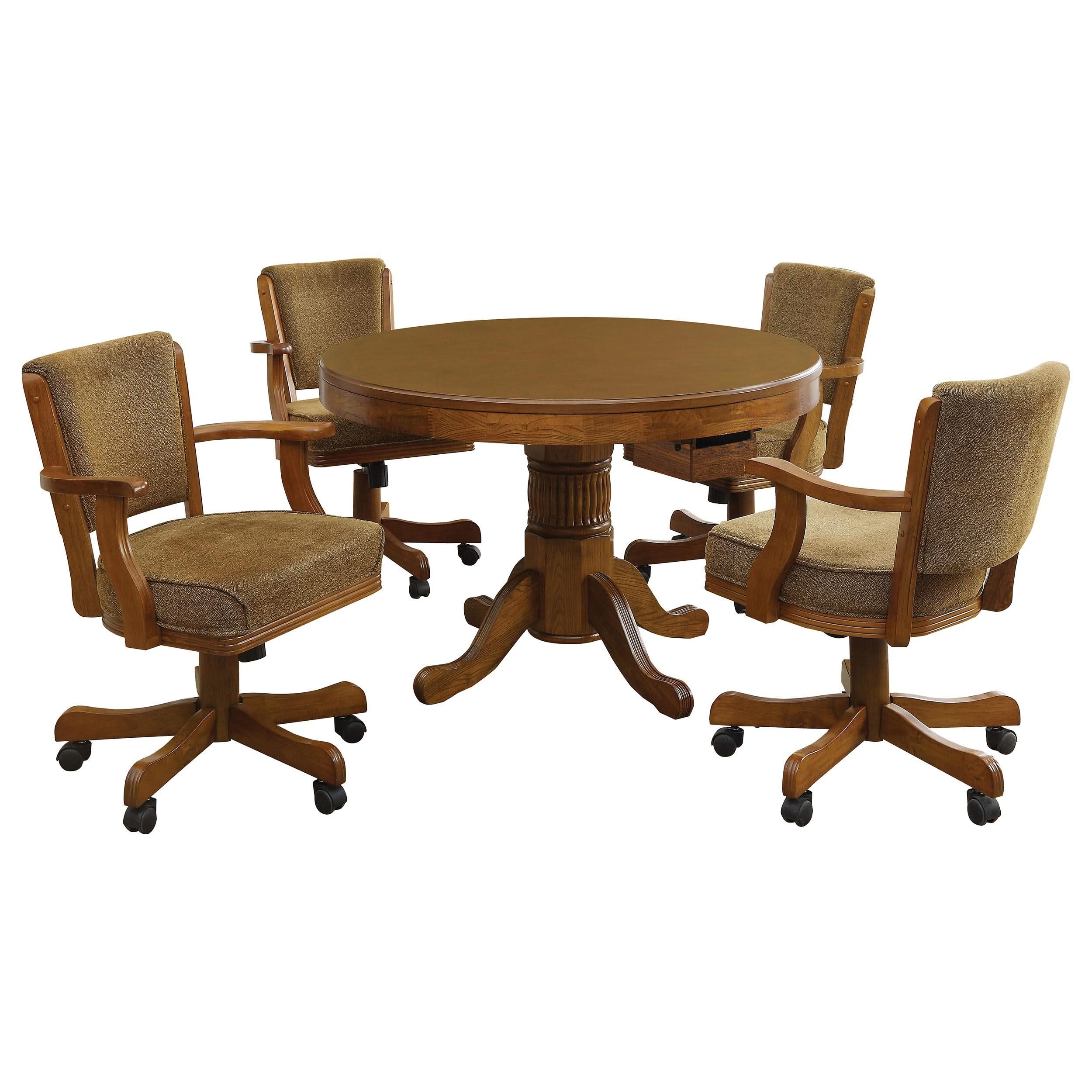 Juego de mesa de comedor y juego 3 en 1 Mitchell de 5 piezas, color ámbar