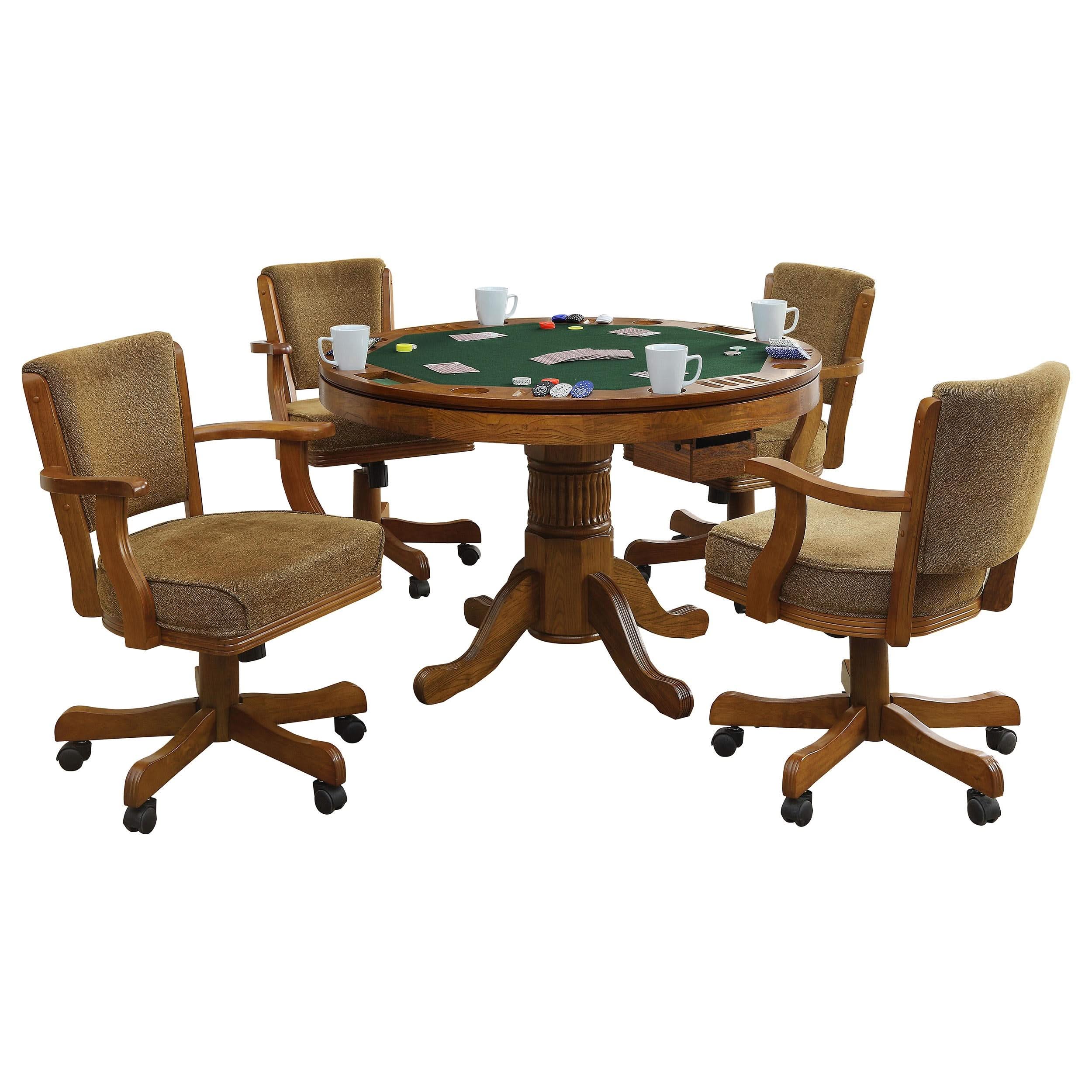 Juego de mesa de comedor y juego 3 en 1 Mitchell de 5 piezas, color ámbar