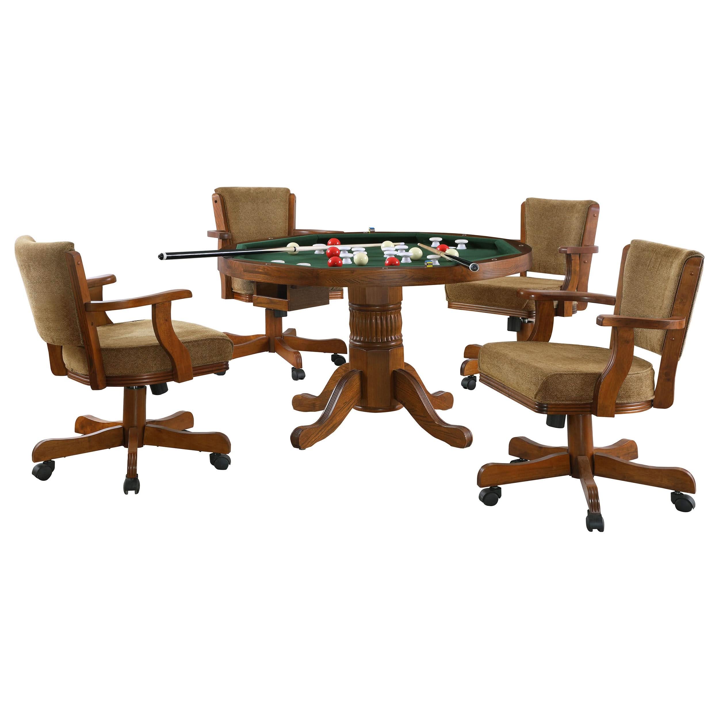 Juego de mesa de comedor y juego 3 en 1 Mitchell de 5 piezas, color ámbar