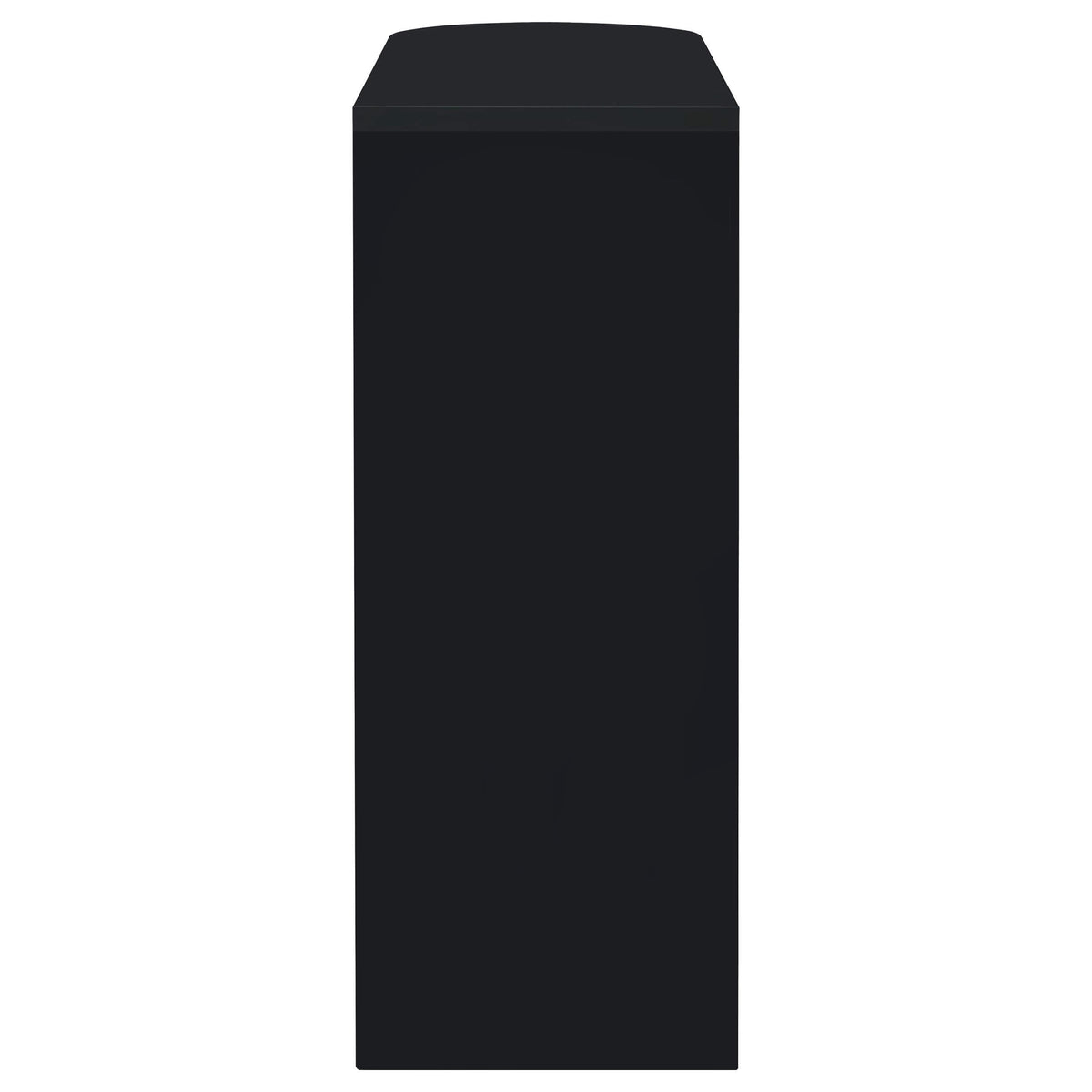 Mesa de bar rectangular Adolfo de 2 niveles para el hogar, color negro brillante