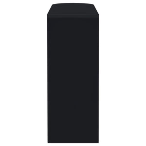 Mesa de bar rectangular Adolfo de 2 niveles para el hogar, color negro brillante