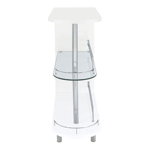 Adolfo Rectangular 2-tier Home Bar Table White High Gloss